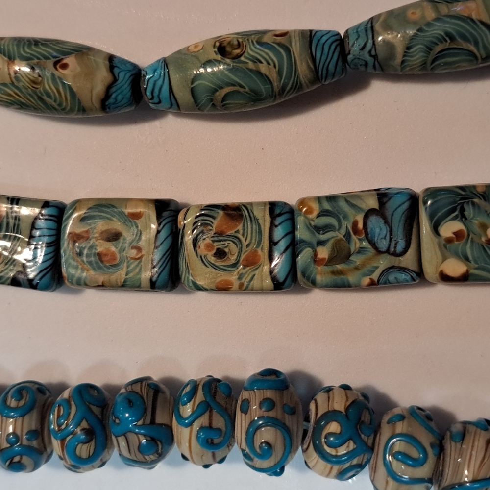 Vintage hand painted beads for jewelry making